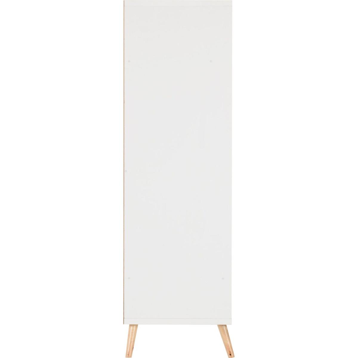 Nordic 3 Door 3 Drawer Wardrobe - White, Distressed Effect – image 2