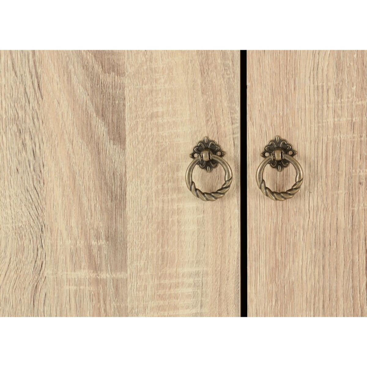 Nordic 3 Door 3 Drawer Wardrobe - White, Distressed Effect – image 4