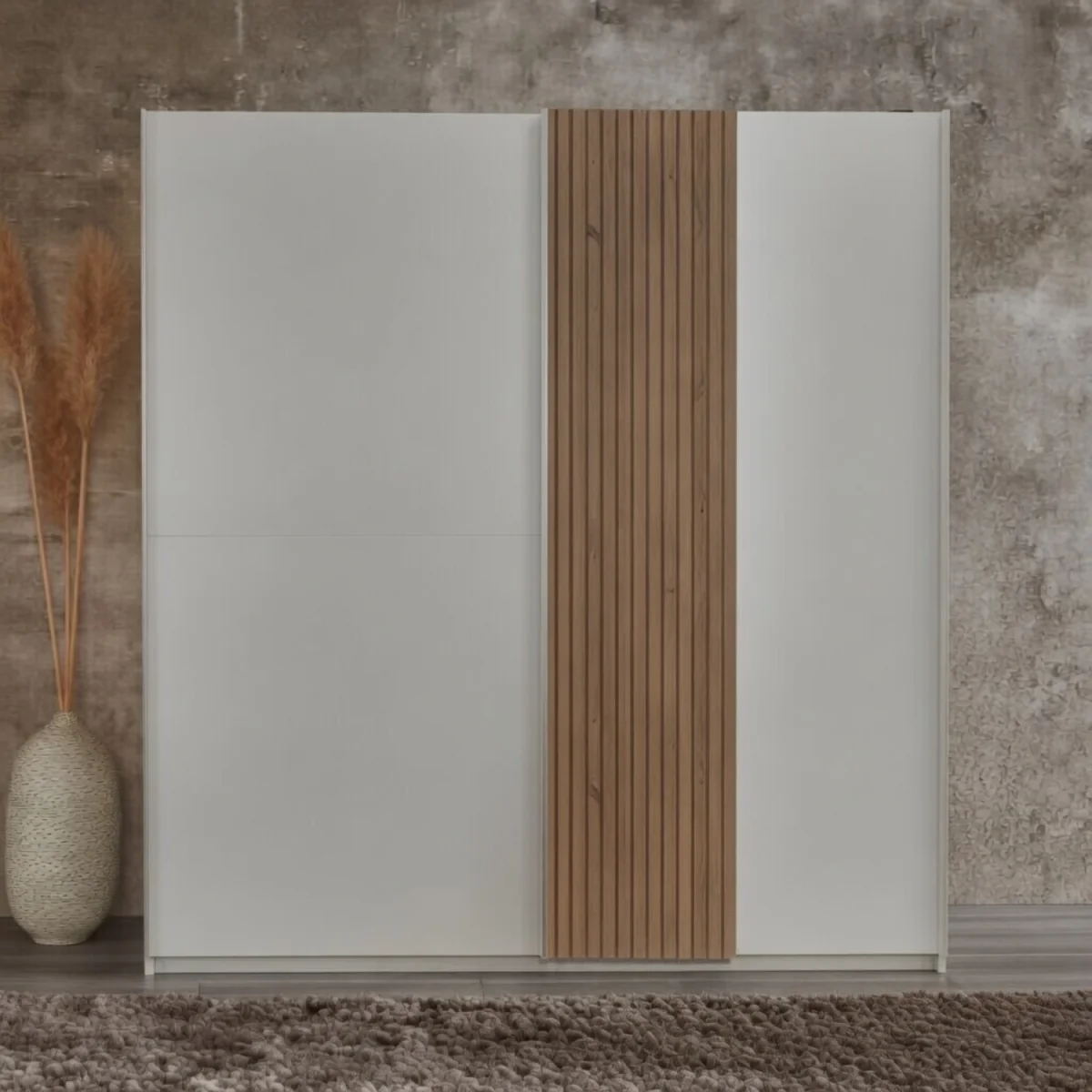 Naadira White and Oak 2 Door 180cm Wardrobe - White – image 5