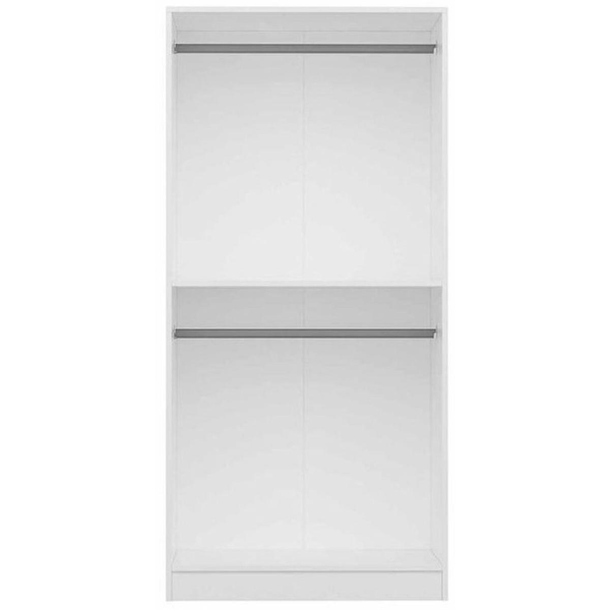Kale 2 Mirrored Doors Wardrobe Pera Walnut - Walnut & White – image 4