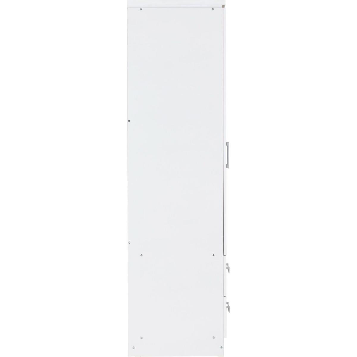 Charles 4 Door 2 Drawer Mirrored Wardrobe Oak Effect - White – image 4