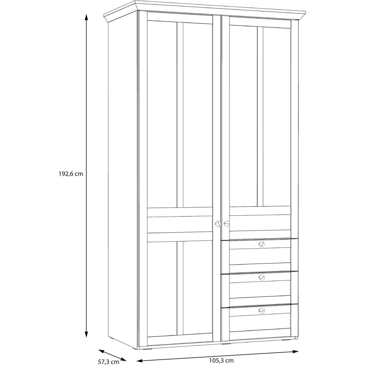 Illopa 2-Door Wardrobe - Snowy Oak – image 5