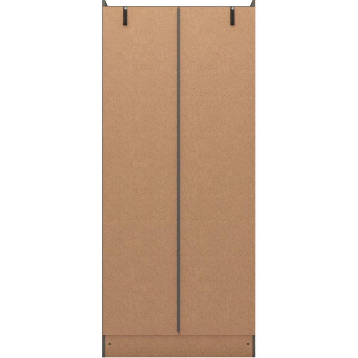 Nevada 2 Door 1 Drawer Wardrobe - Black Gloss – image 2