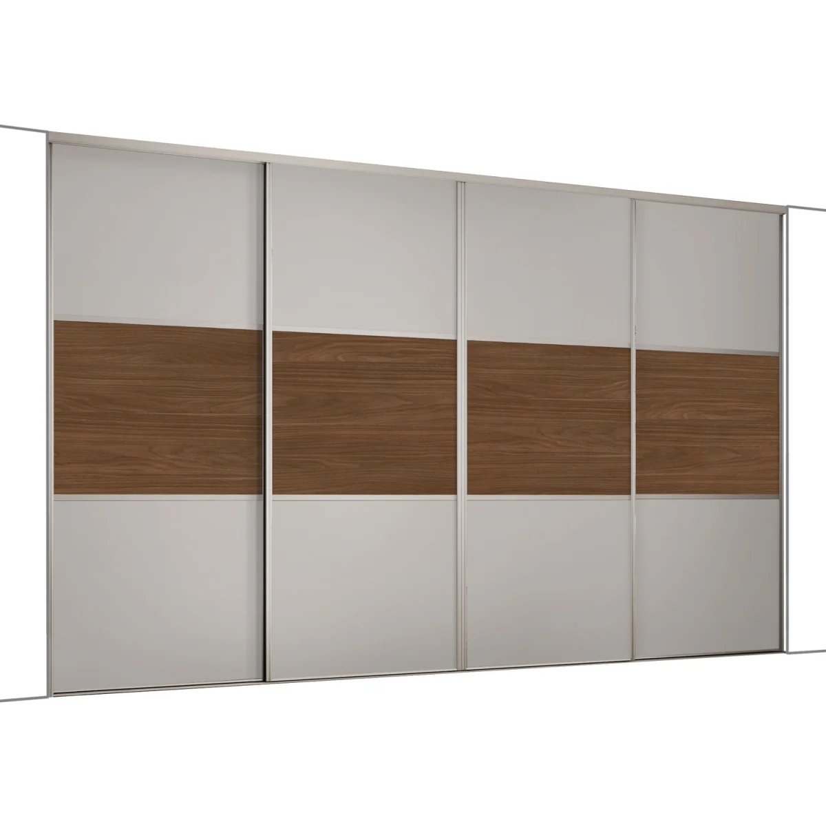 Spacepro Dove Grey & Mild Oak Classic Sliding Wardrobe Kit - Dove Grey/Walnut / 3586mm / 4 – image 5