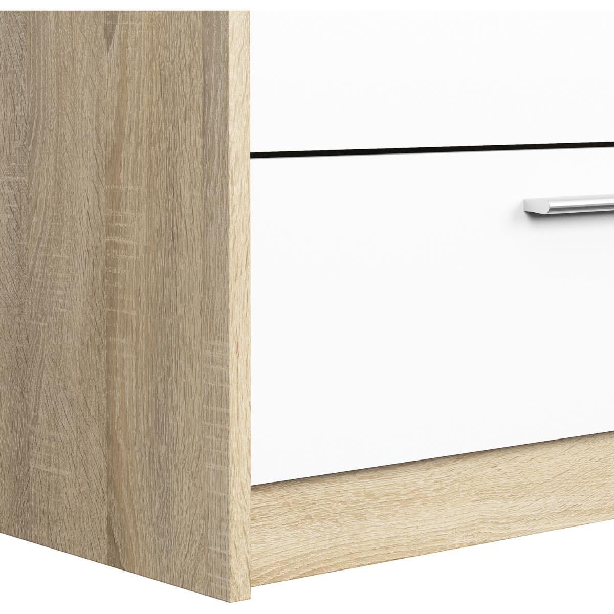 Mia Two Door Four Drawer Wardrobe - Oak, White Gloss – image 9