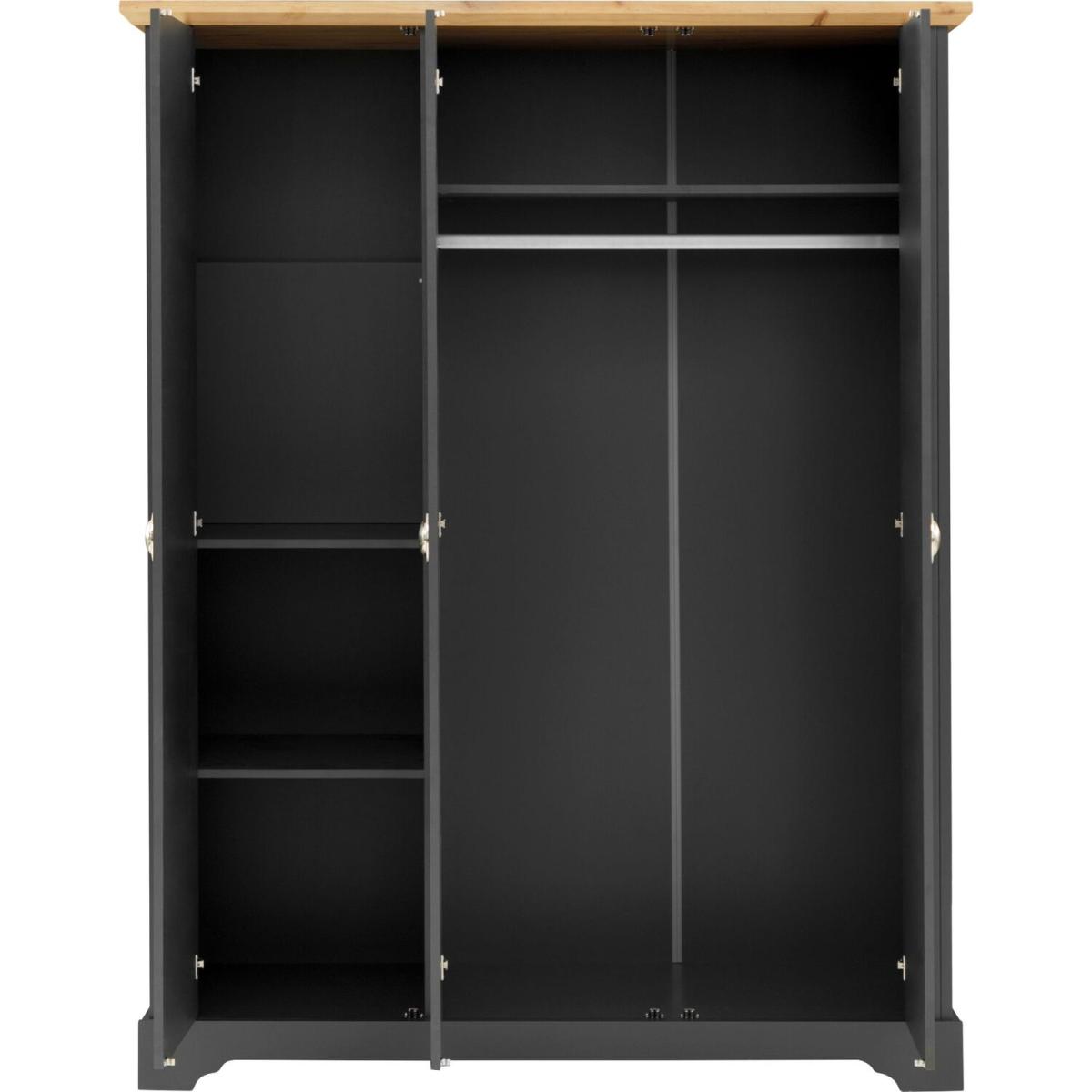 Toledo 3 Door Wardrobe - Grey – image 3