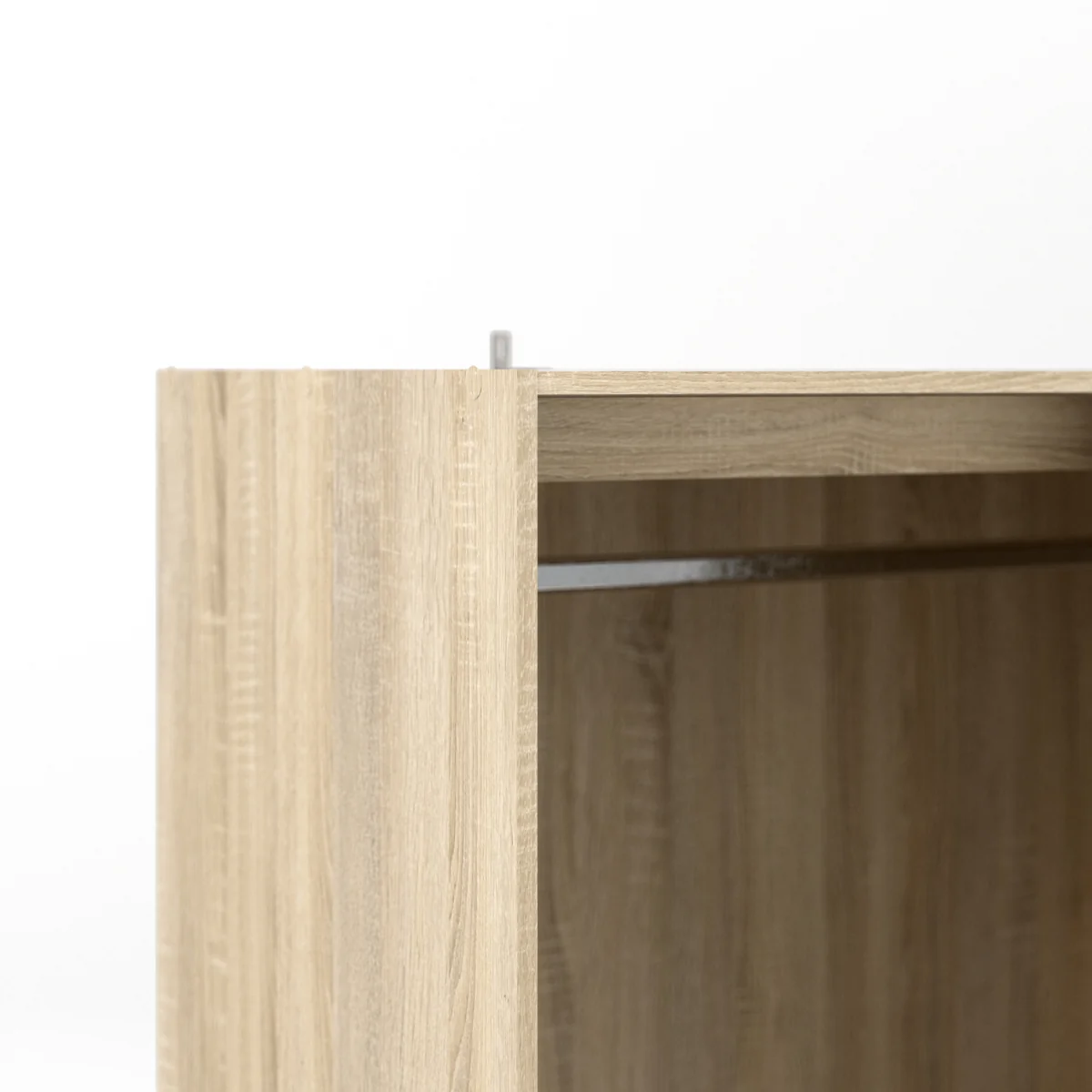 Line Wardrobe 3 Doors 6 Drawers in Oak with White High Gloss - Oak & White – image 10