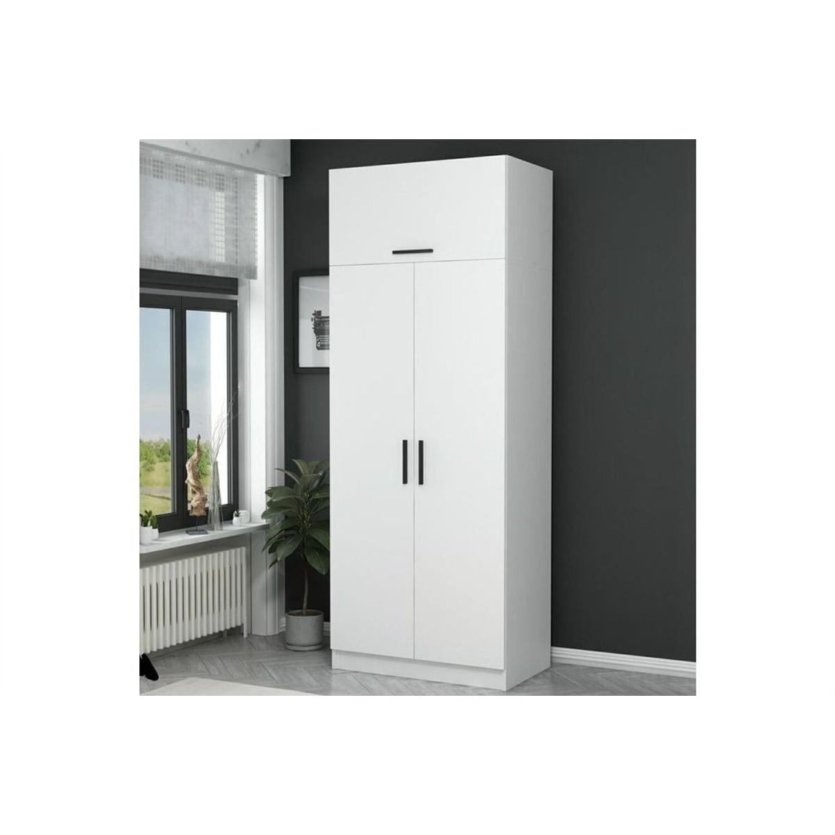 Kale 2 Doors Wardrobe white - White – image 2