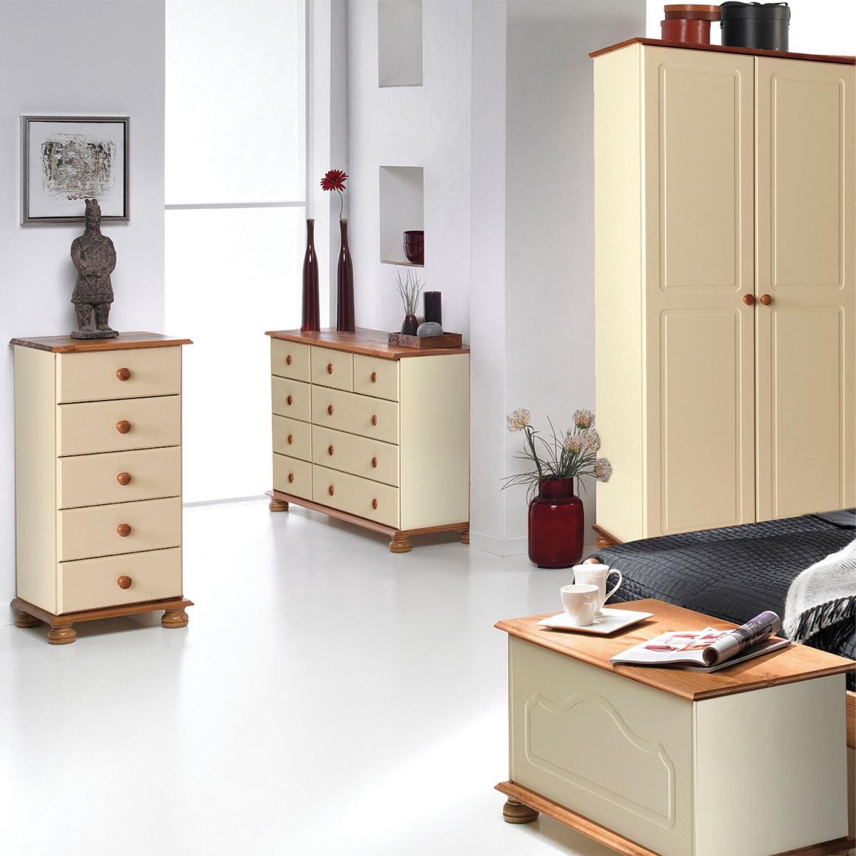 Copenhagen 2-Door Wardrobe - Cream and Pine – image 3