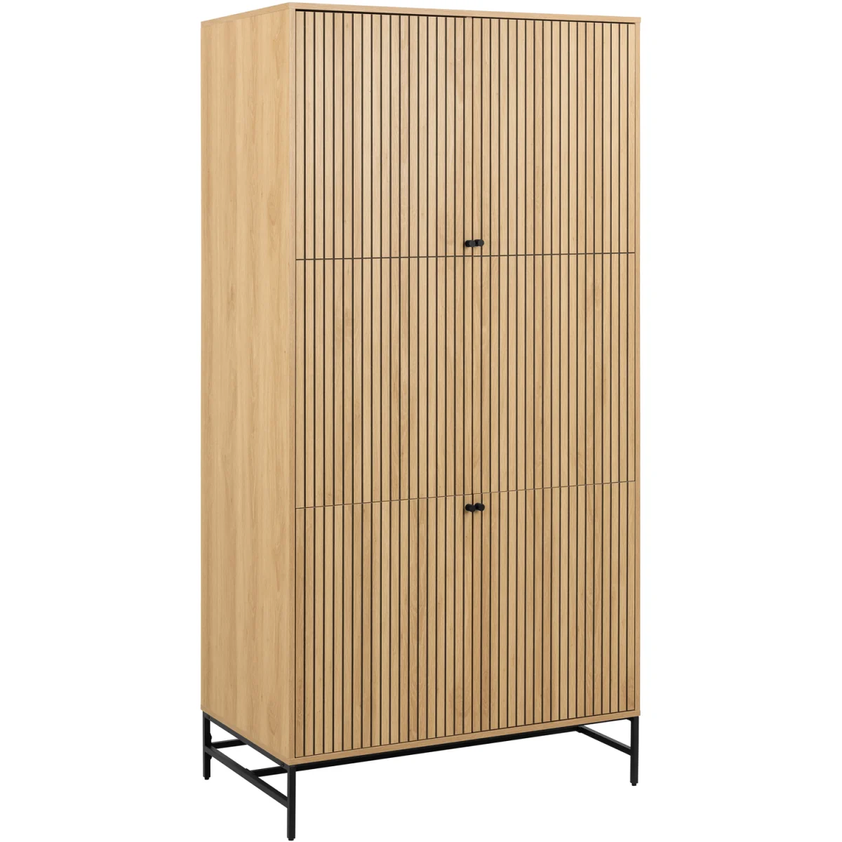 Albany Wardrobe 4 Doors in Black/Oak - Black & Oak – image 3
