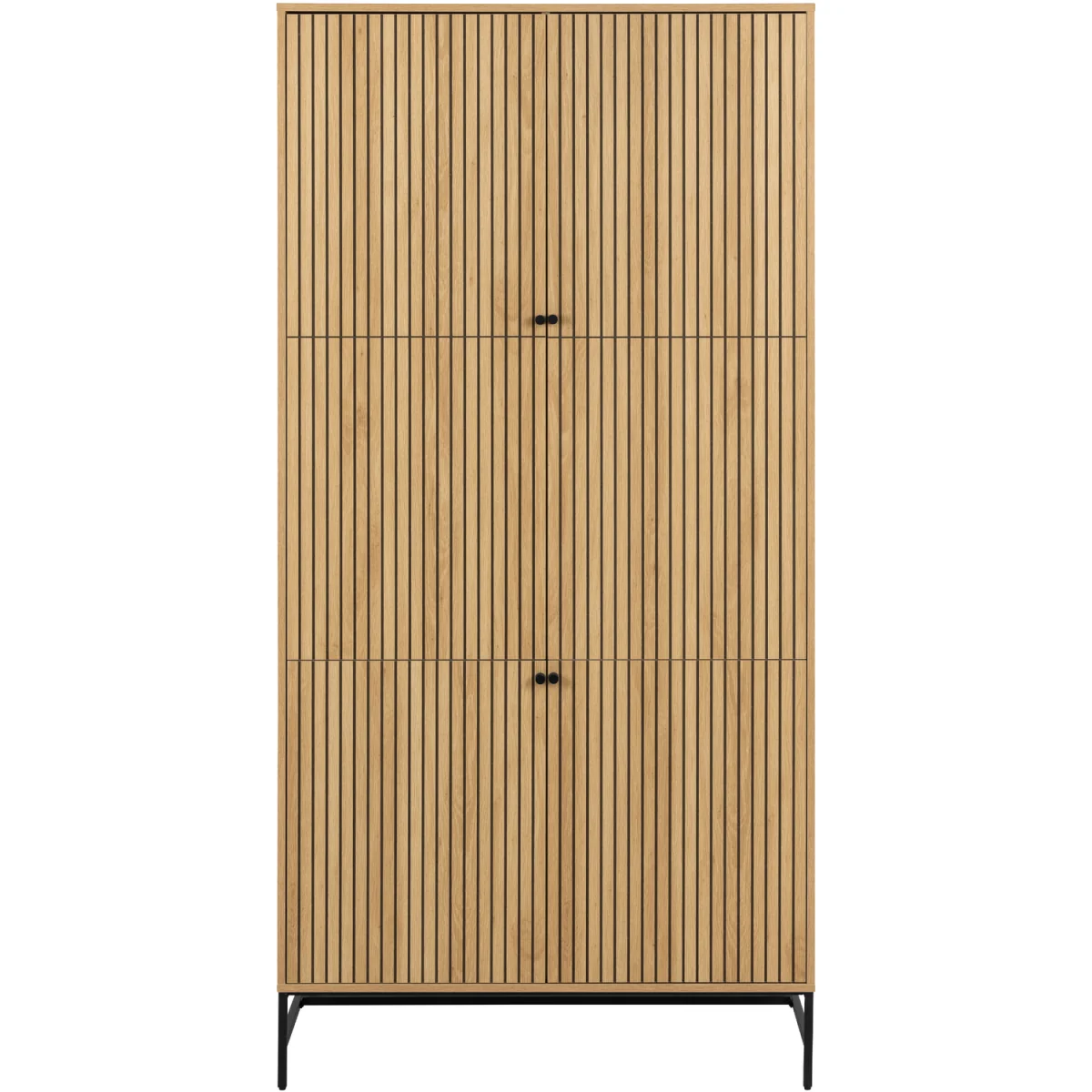 Albany Wardrobe 4 Doors in Black/Oak - Black & Oak – image 4