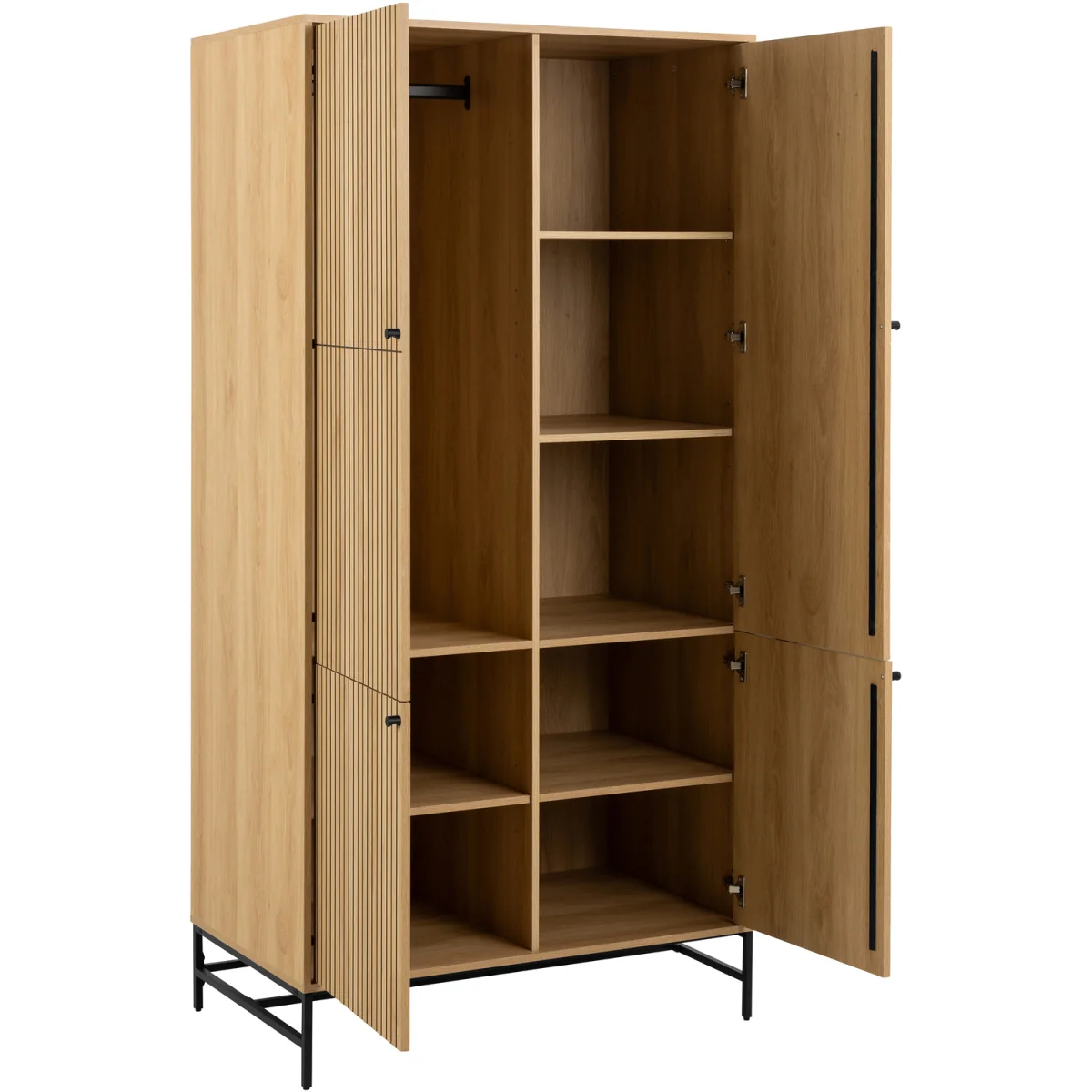 Albany Wardrobe 4 Doors in Black/Oak - Black & Oak – image 6