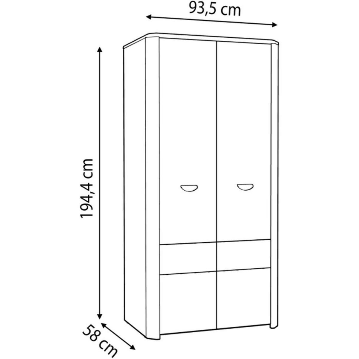 Large 2 Door Light Oak Wardrobe - Sonoma Oak – image 6
