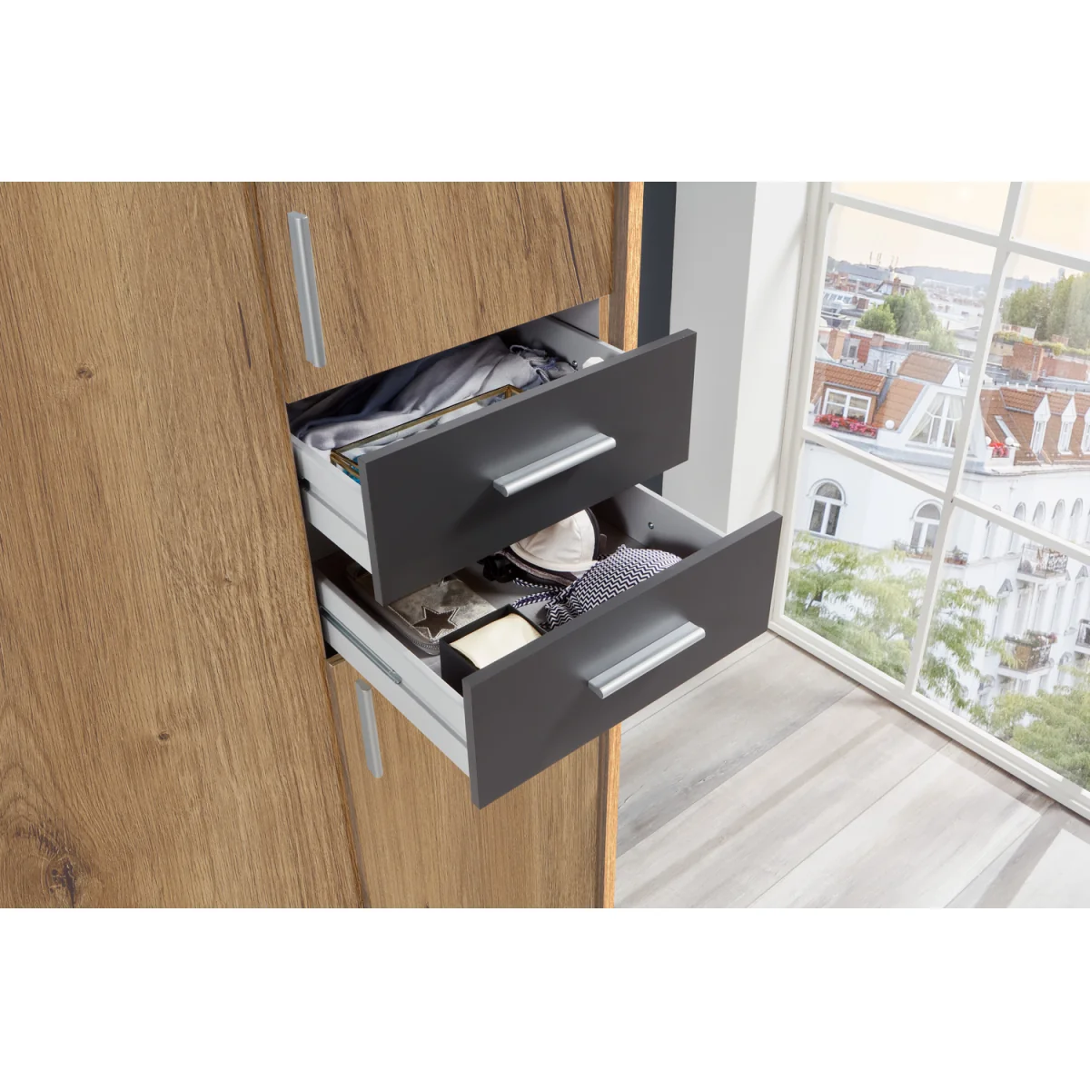 Vegas Graphite 6 Door Wardrobe - Graphite – image 2