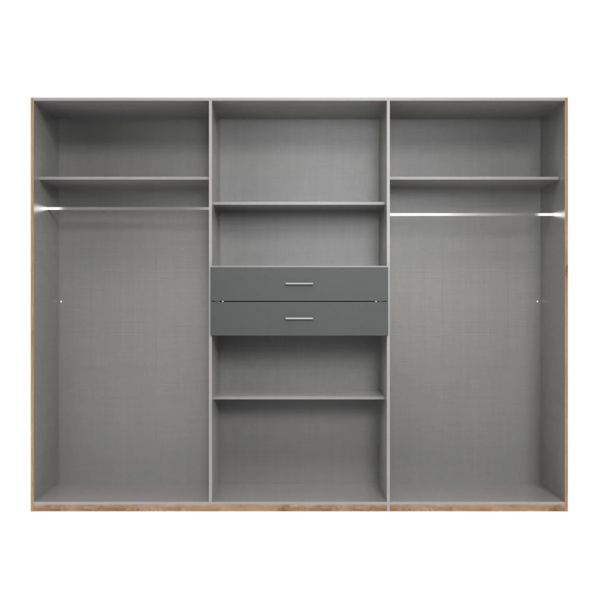 Diver Oak and Graphite 6 Door 270cm Wardrobe with Mirror - Oak – image 2