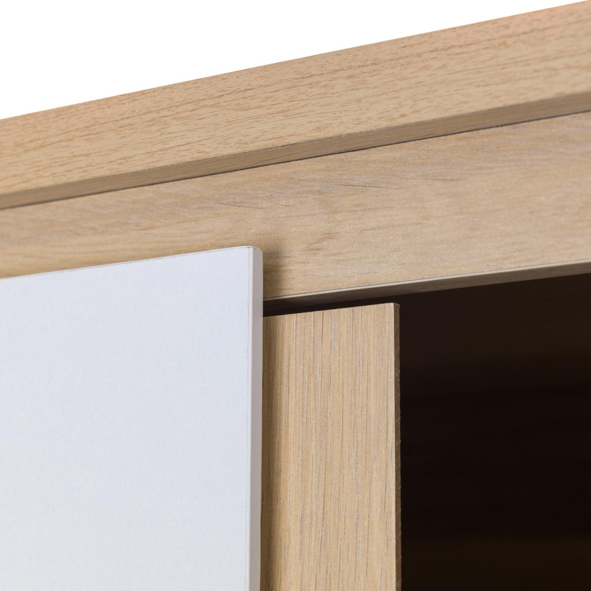Jupiter 2 Door Wardrobe - Oak and White - Oak/White – image 3