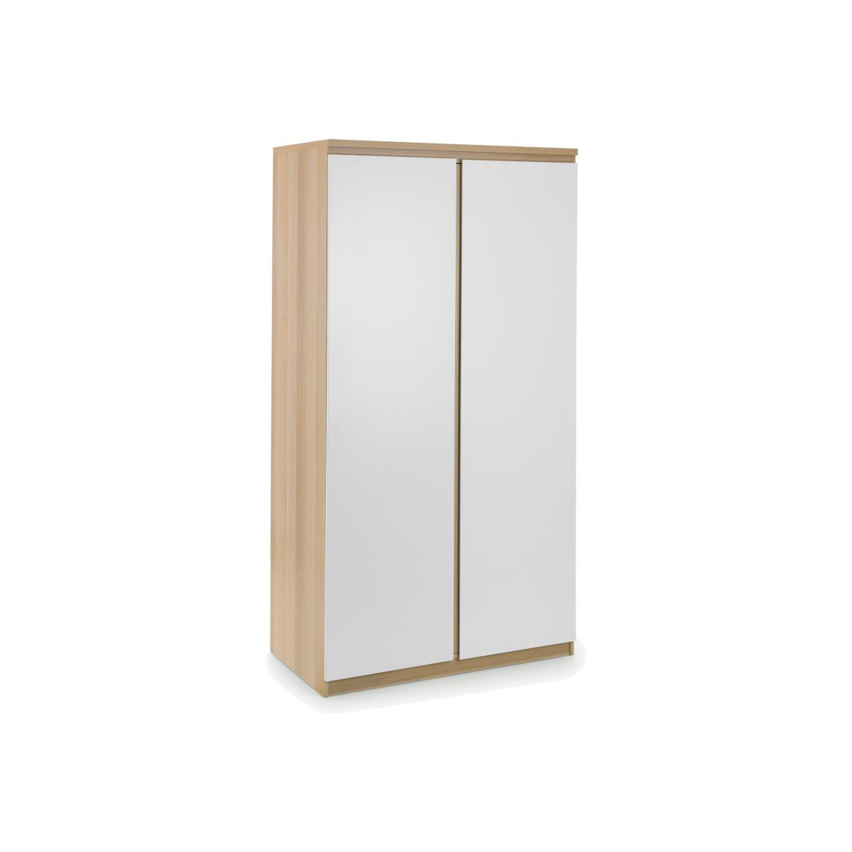 Jupiter 2 Door Wardrobe - Oak and White - Oak/White – image 1