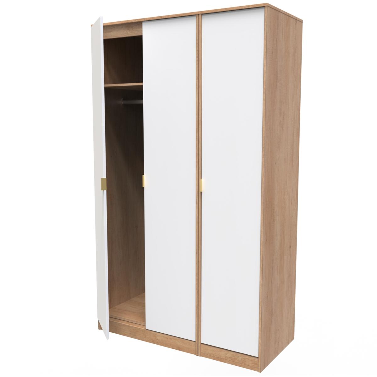 Jigsaw Ready Assembled 3 Door Wardrobe - Jigsaw White & Bardolino Oak – image 2