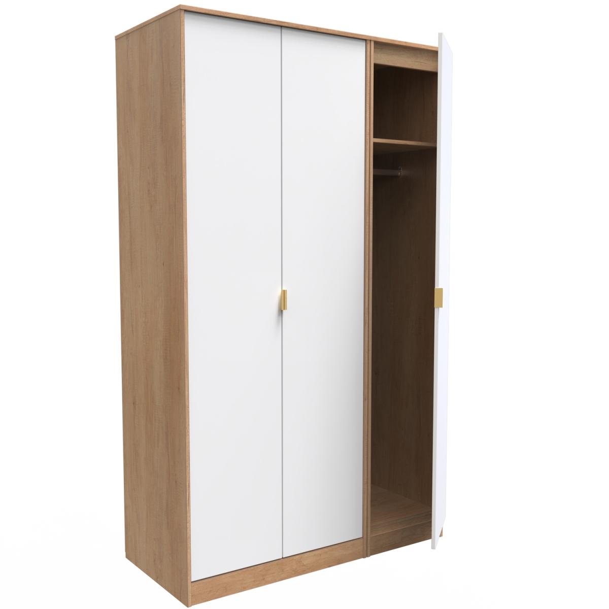 Jigsaw Ready Assembled 3 Door Wardrobe - Jigsaw White & Bardolino Oak – image 3