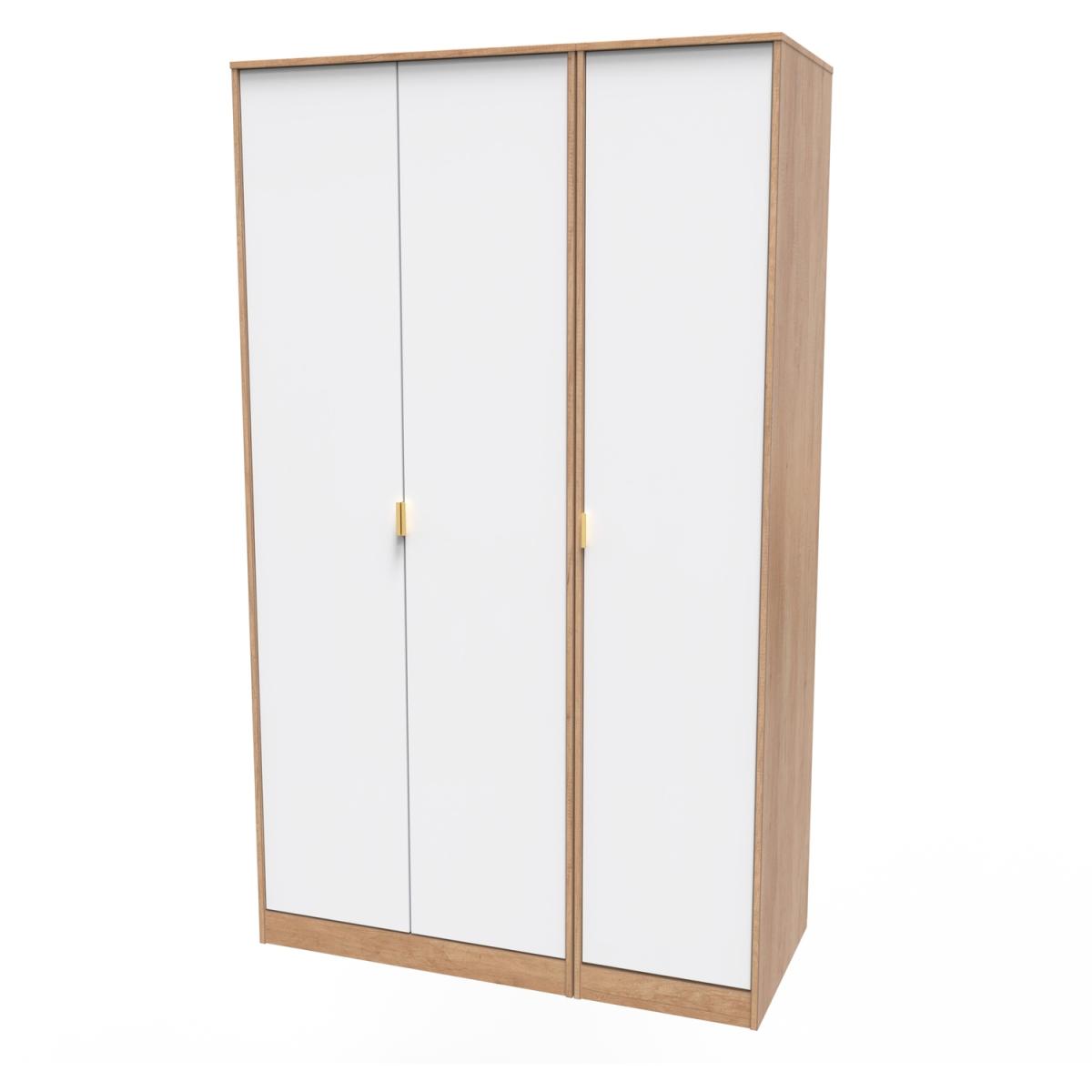 Jigsaw Ready Assembled 3 Door Wardrobe - Jigsaw White & Bardolino Oak – image 4