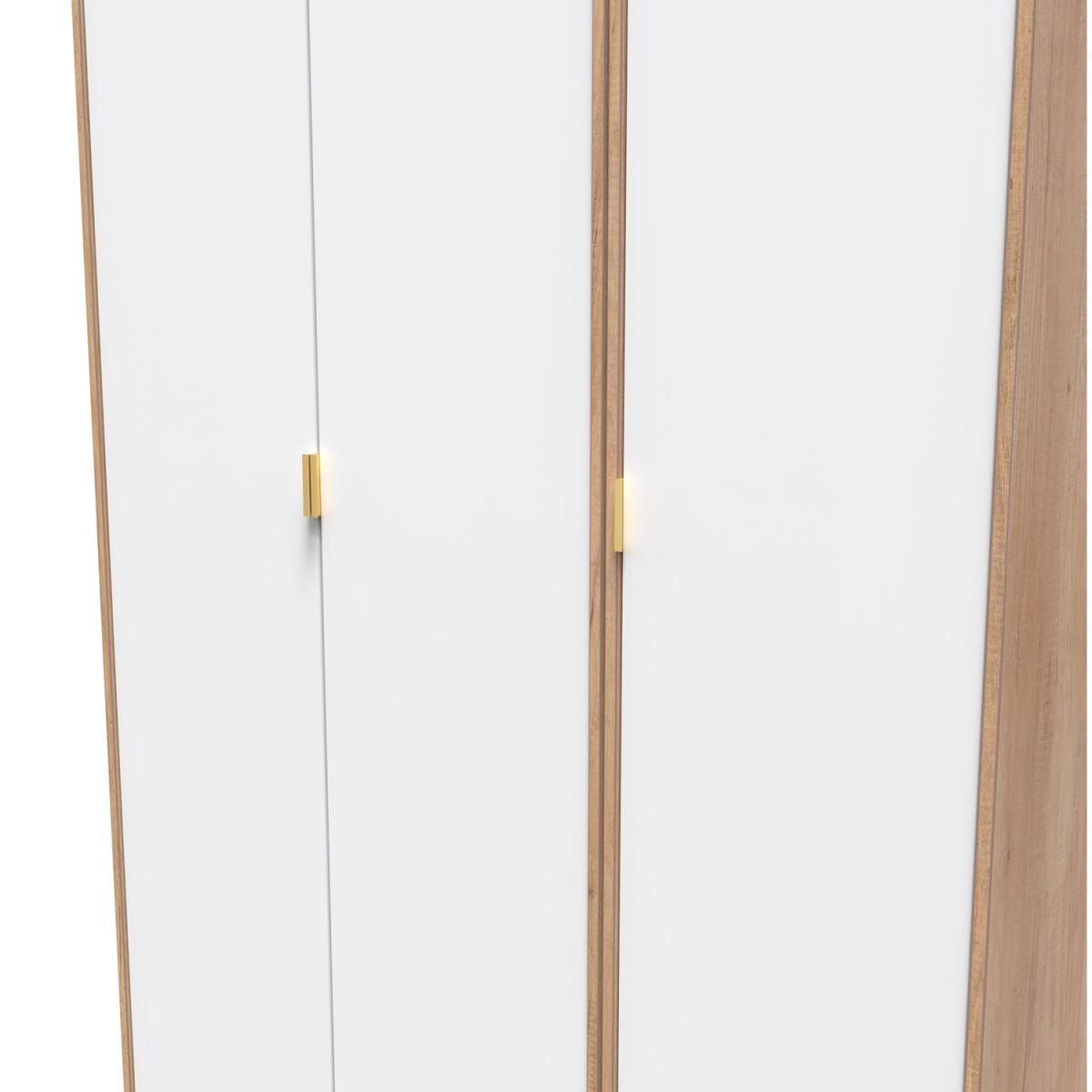 Jigsaw Ready Assembled 3 Door Wardrobe - Jigsaw White & Bardolino Oak – image 5