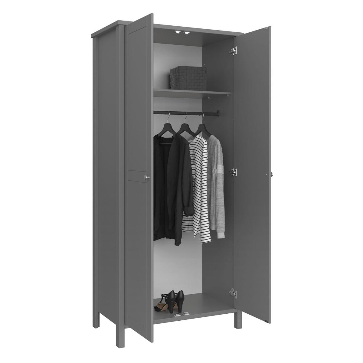 Tromso 2-Door Wardrobe - Grey – image 4