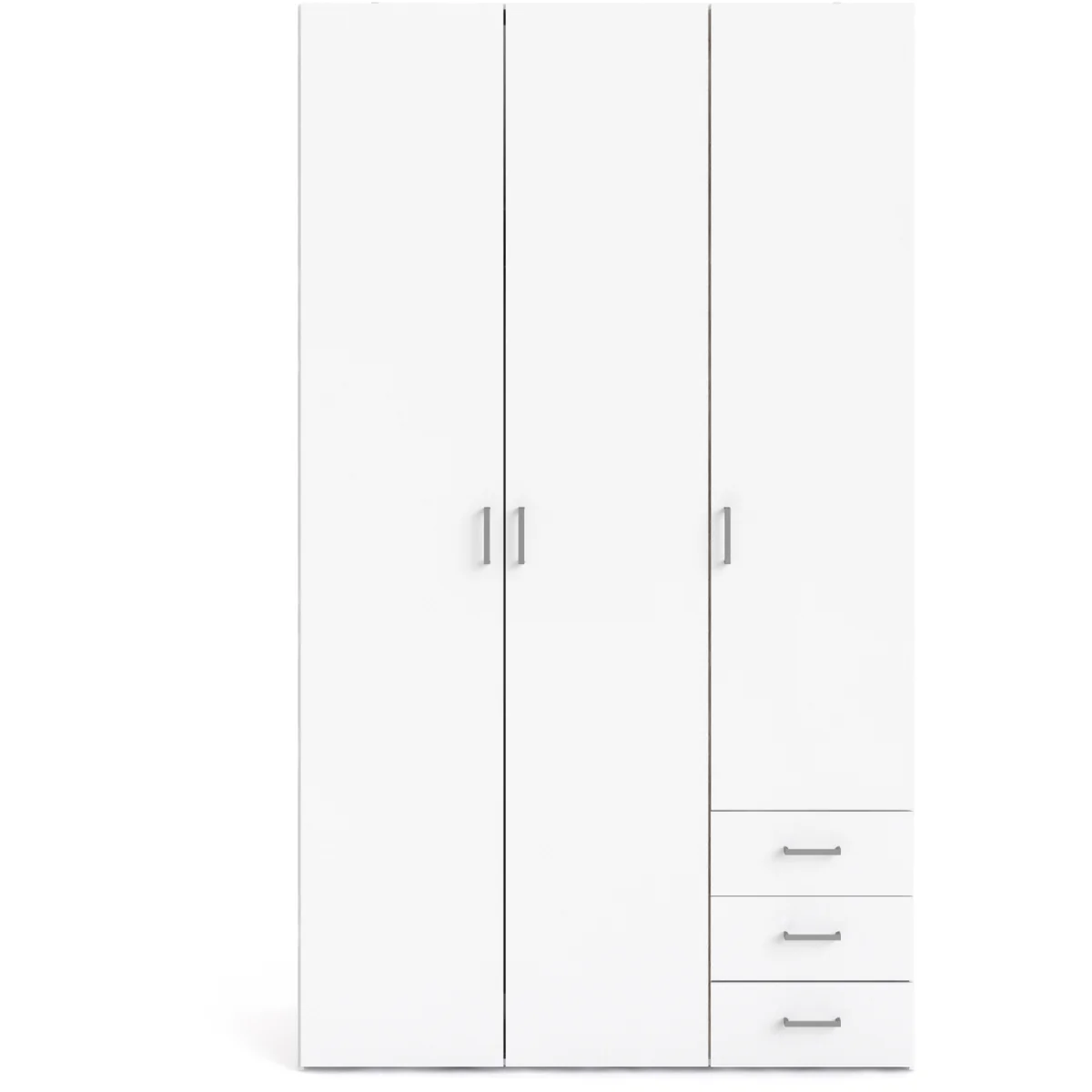 Space Wardrobe 3 Doors 3 Drawers - White – image 3