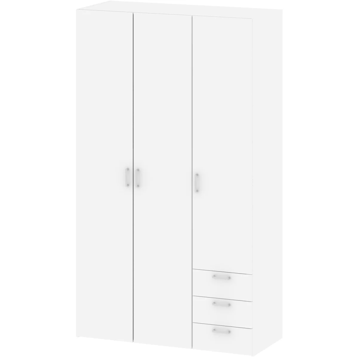 Space Wardrobe 3 Doors 3 Drawers - White – image 4