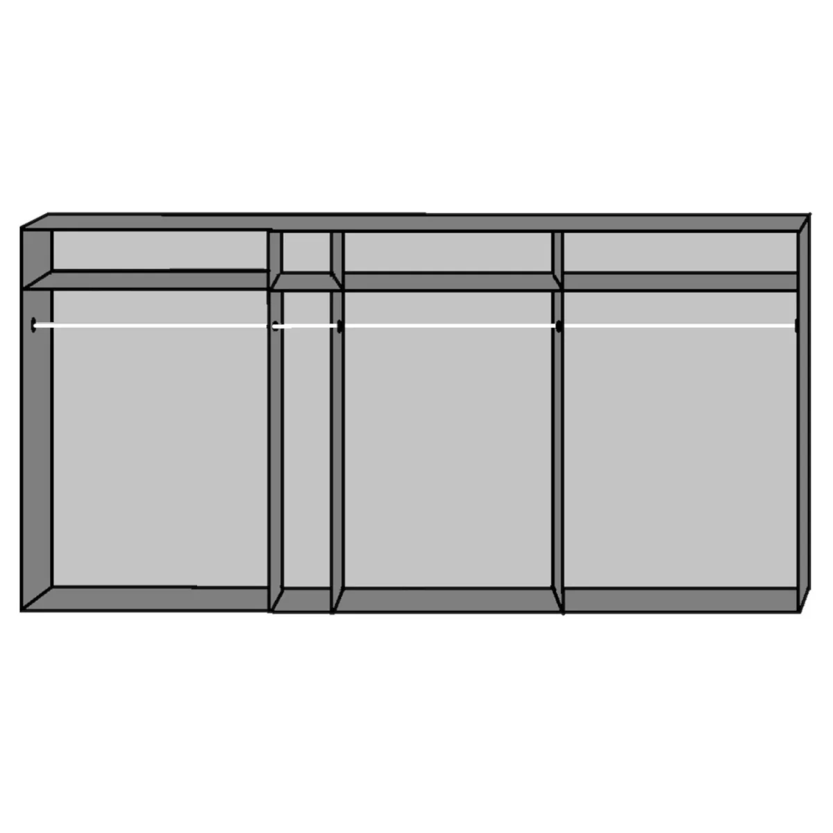 Escape 350cm 4 Door Sliding Wardrobe in White - White – image 3