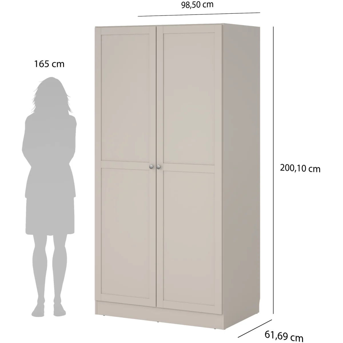 Brande Wardrobe 2 Doors - Natural – image 11