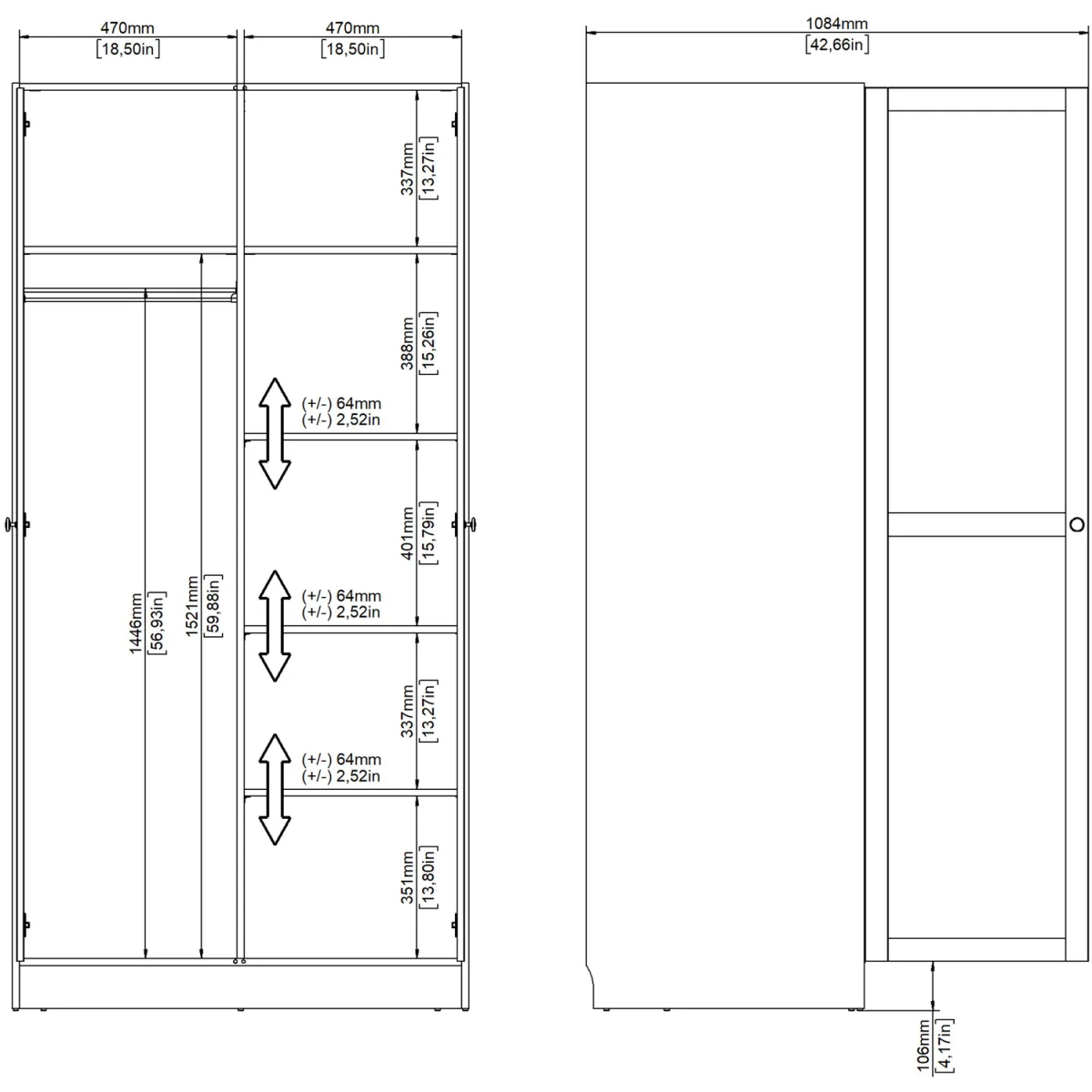 Brande Wardrobe 2 Doors - Natural – image 13