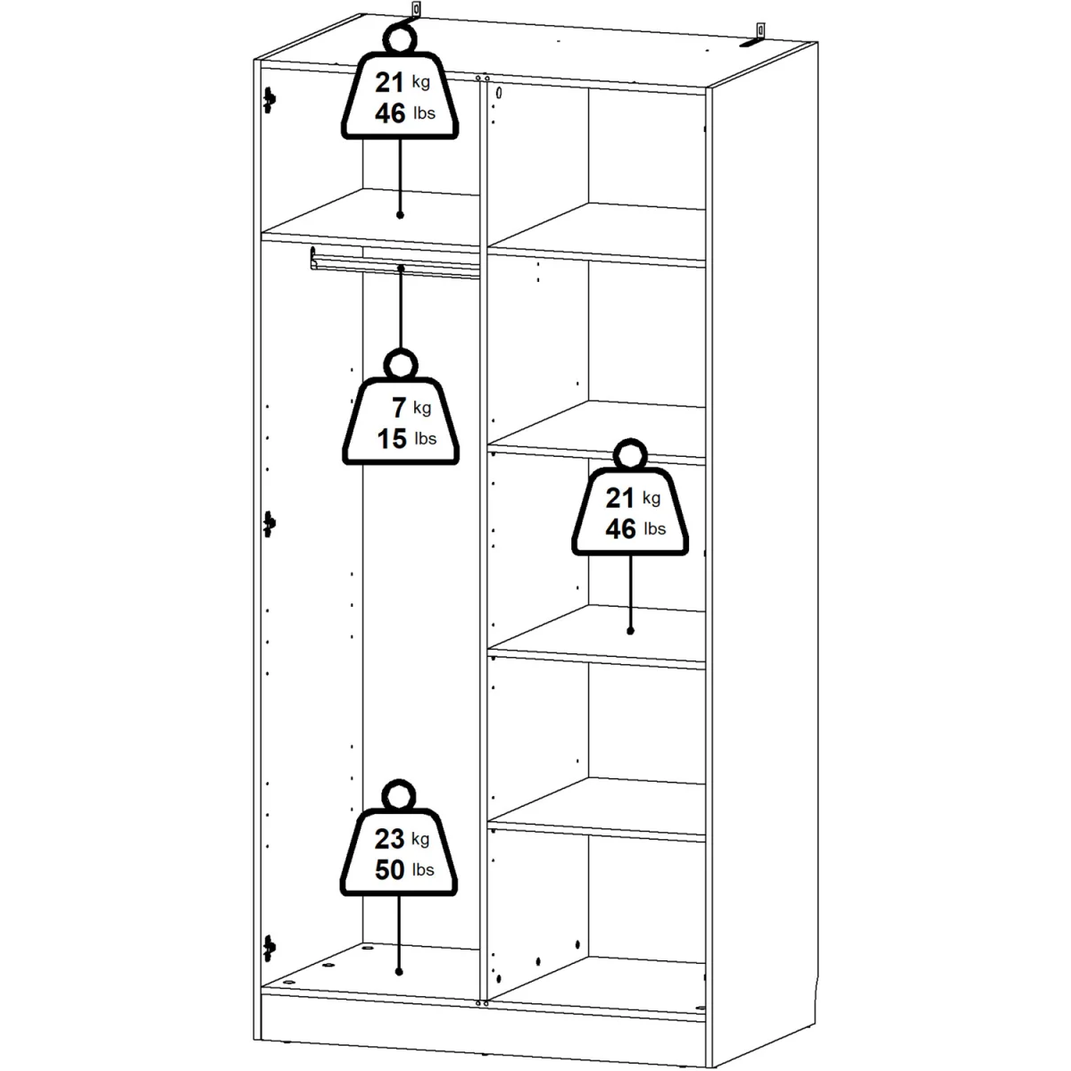 Brande Wardrobe 2 Doors - Natural – image 14