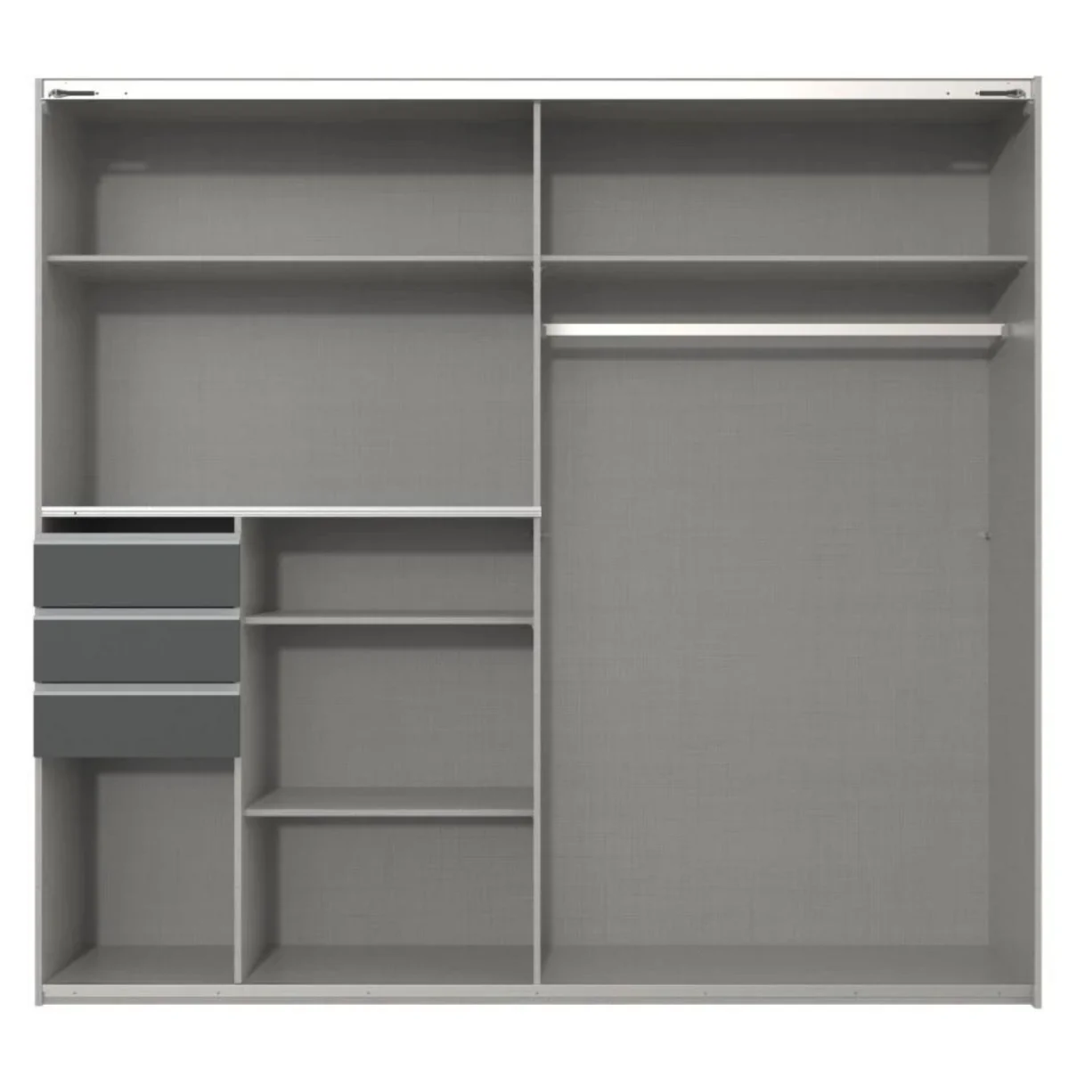 Saigon 225cm Mirrored Sliding Wardrobe in White - White – image 4