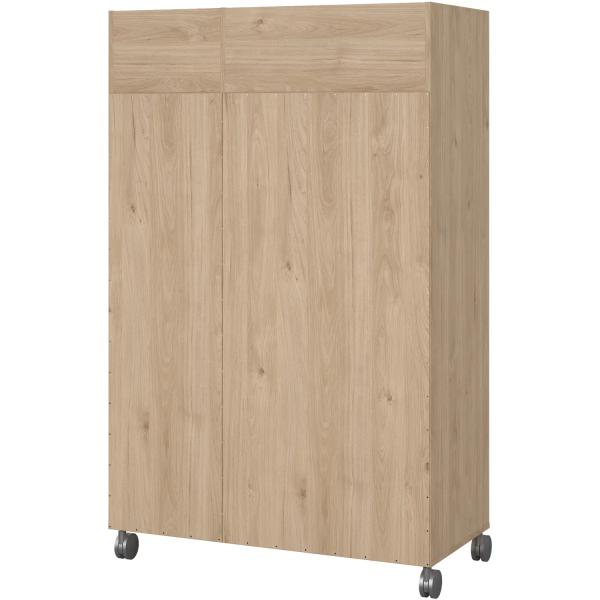Uppsala Open Mobile Wardrobe Unit A Textile Curtain On Wheels - Jackson Hickory – image 5