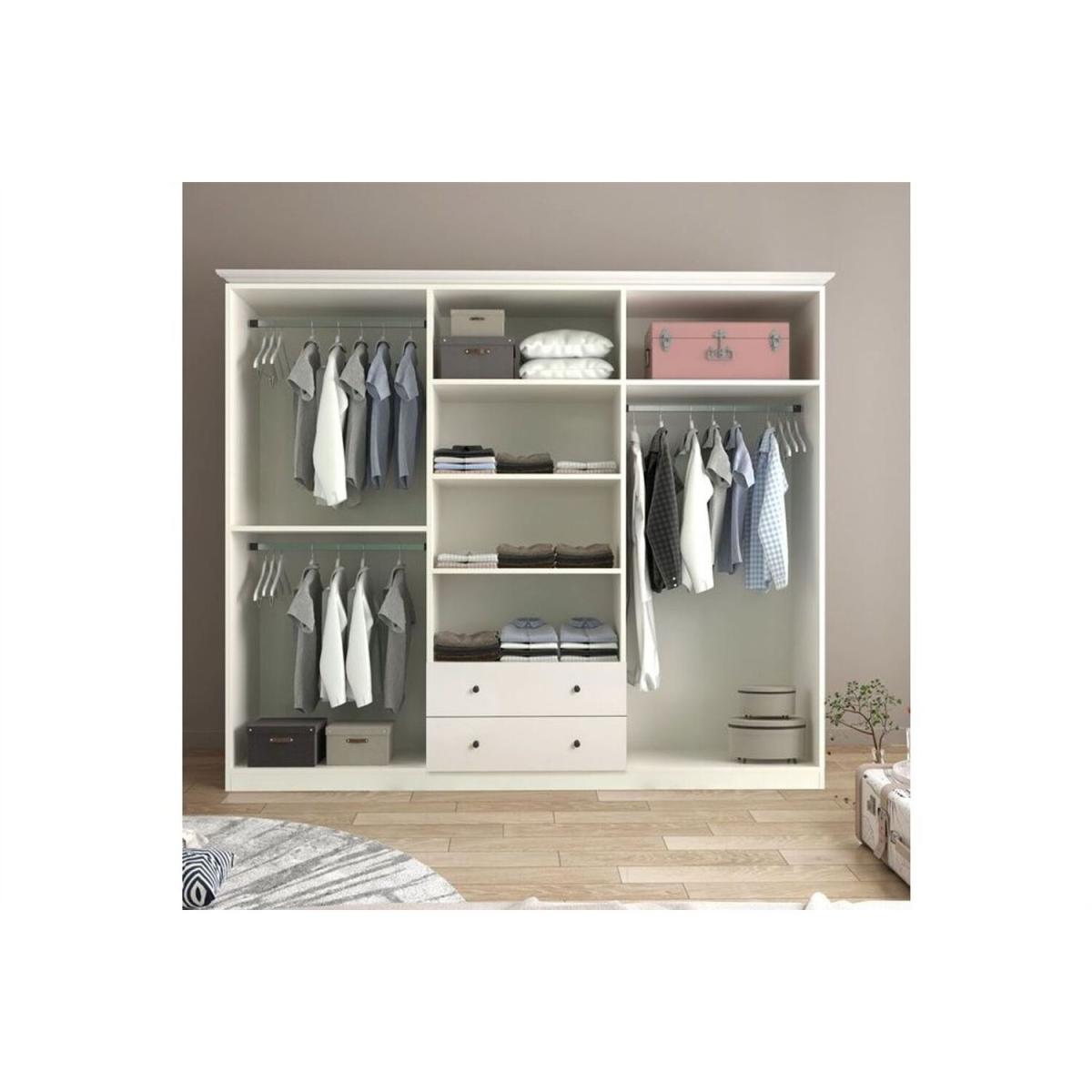 Rose 6 Doors and 2 Drawers Wardrobe - White – image 3