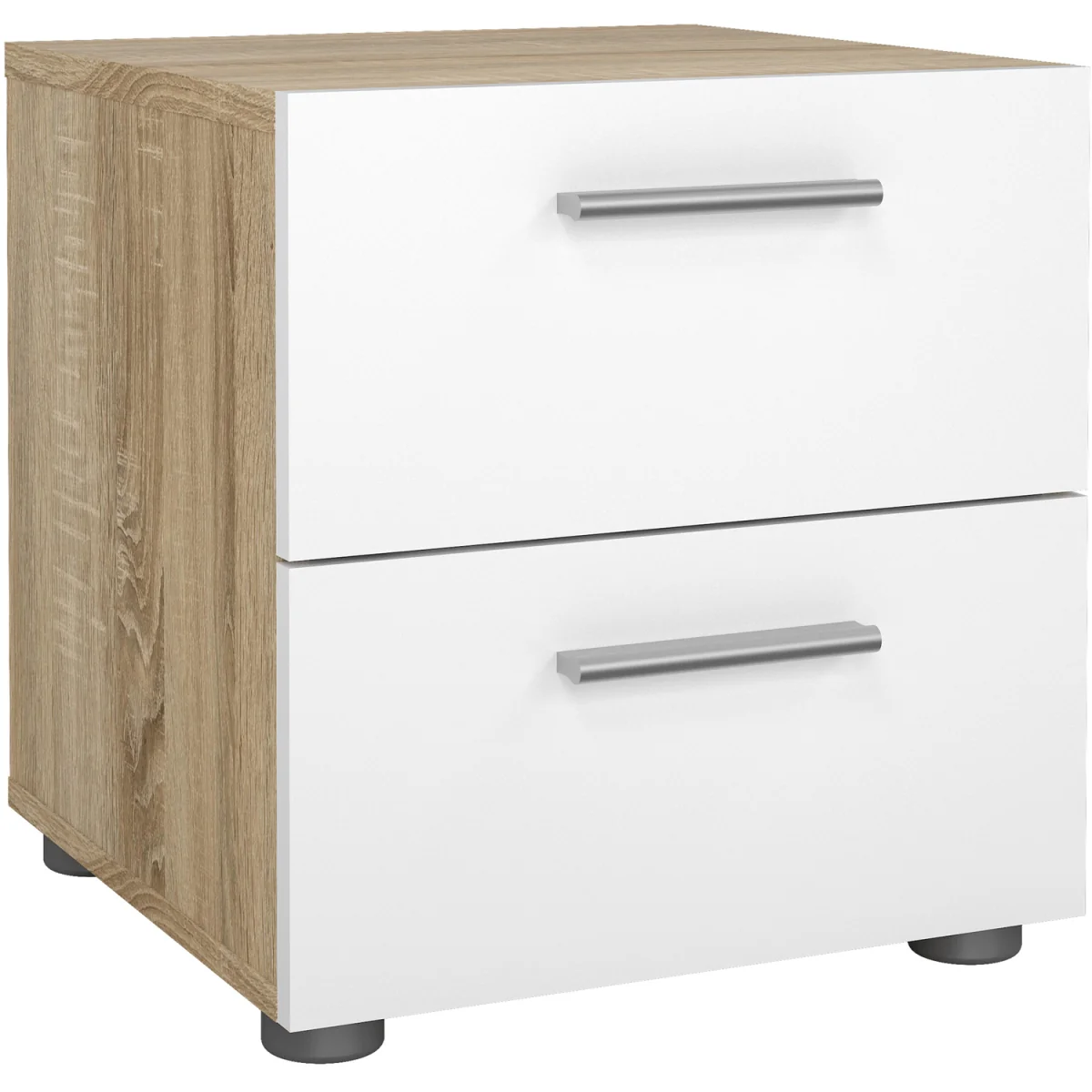 Pepe Package ¿ Bedside, Chest & 2¿Door Wardrobe in Oak/White Gloss - Oak & White High Gloss – image 3