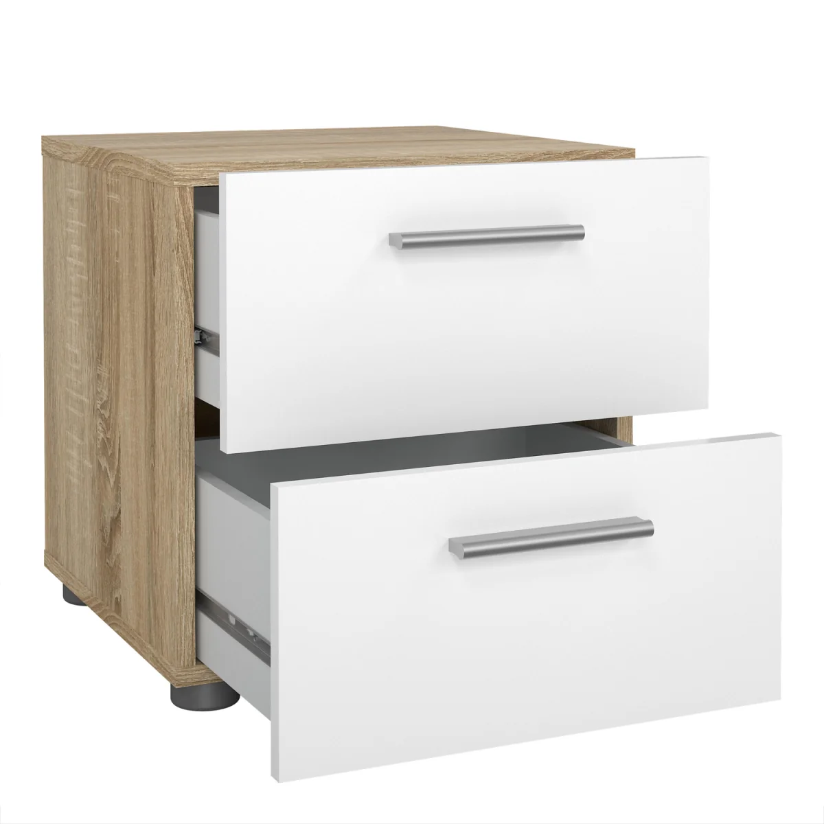 Pepe Package ¿ Bedside, Chest & 2¿Door Wardrobe in Oak/White Gloss - Oak & White High Gloss – image 4
