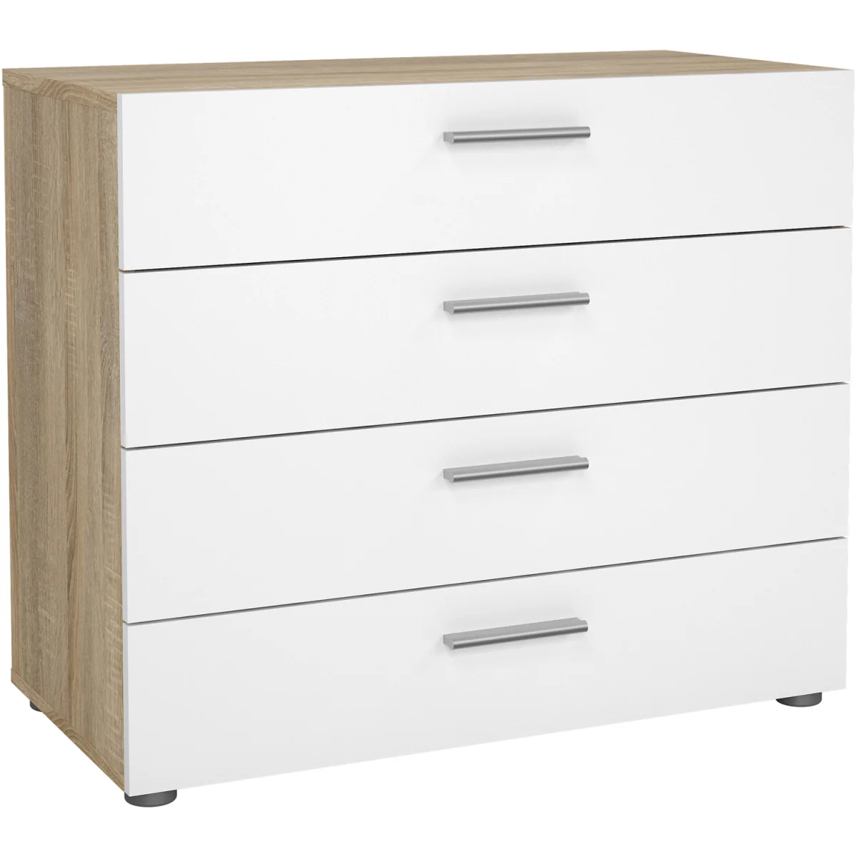 Pepe Package ¿ Bedside, Chest & 2¿Door Wardrobe in Oak/White Gloss - Oak & White High Gloss – image 5
