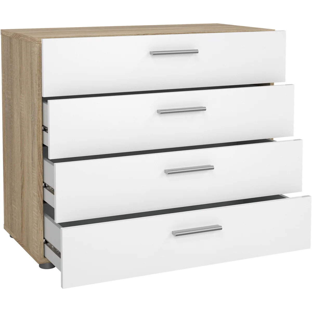 Pepe Package ¿ Bedside, Chest & 2¿Door Wardrobe in Oak/White Gloss - Oak & White High Gloss – image 6