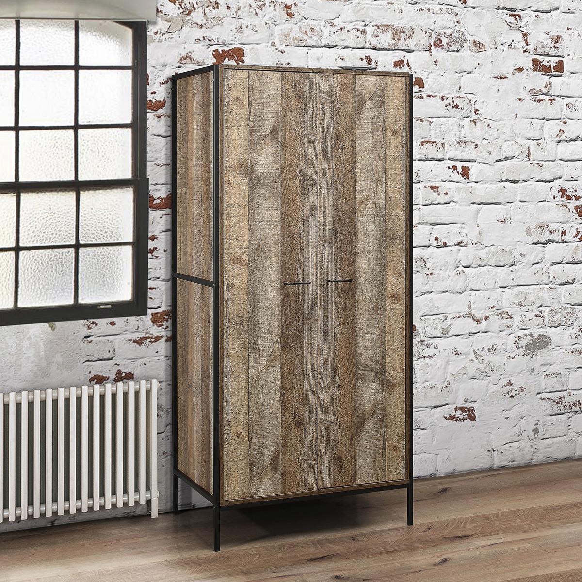 Urban Rustic 2 Door Wardrobe – image 3