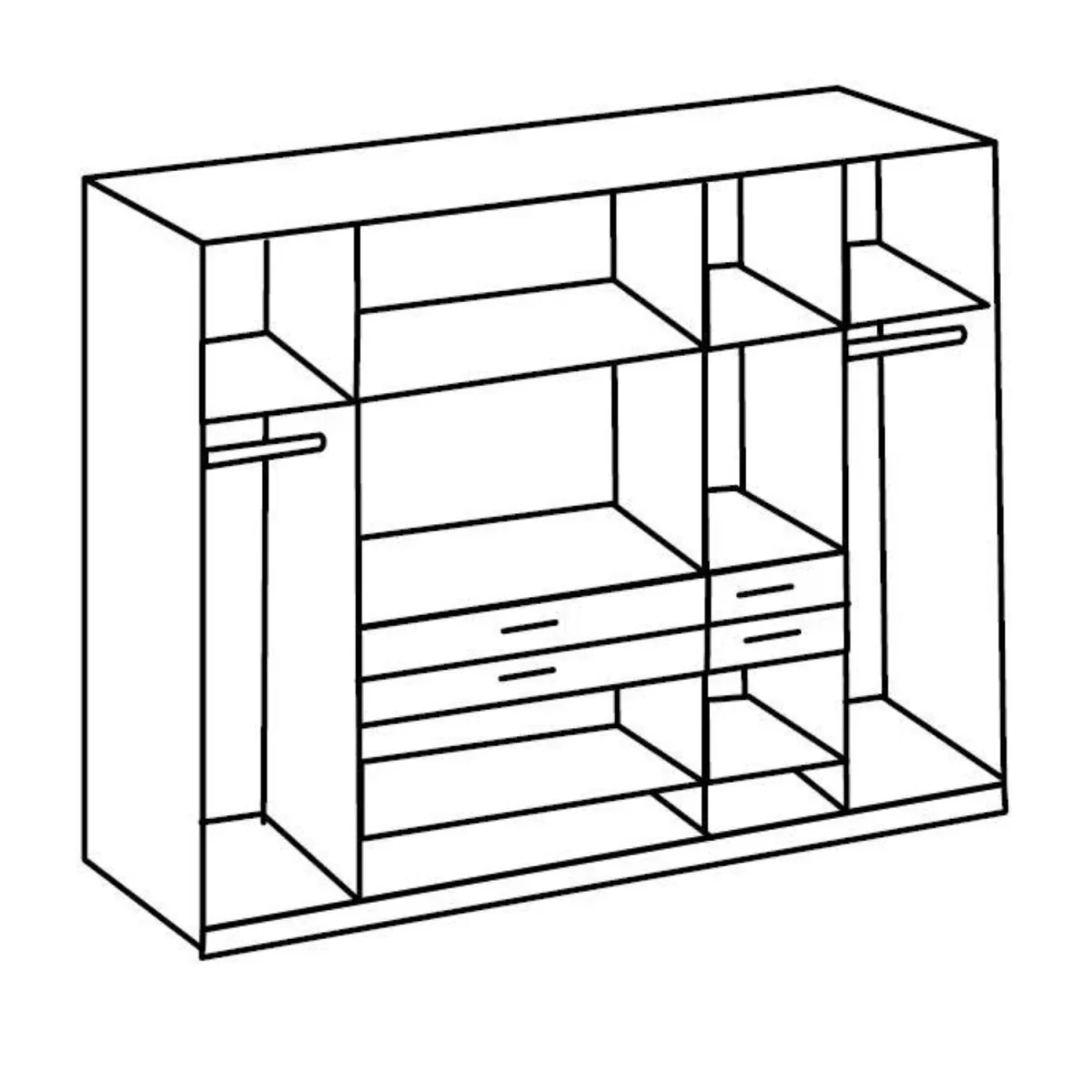 Denver Planked Oak and Graphite 5 Door 225cm Wardrobe with Mirror - Oak – image 4
