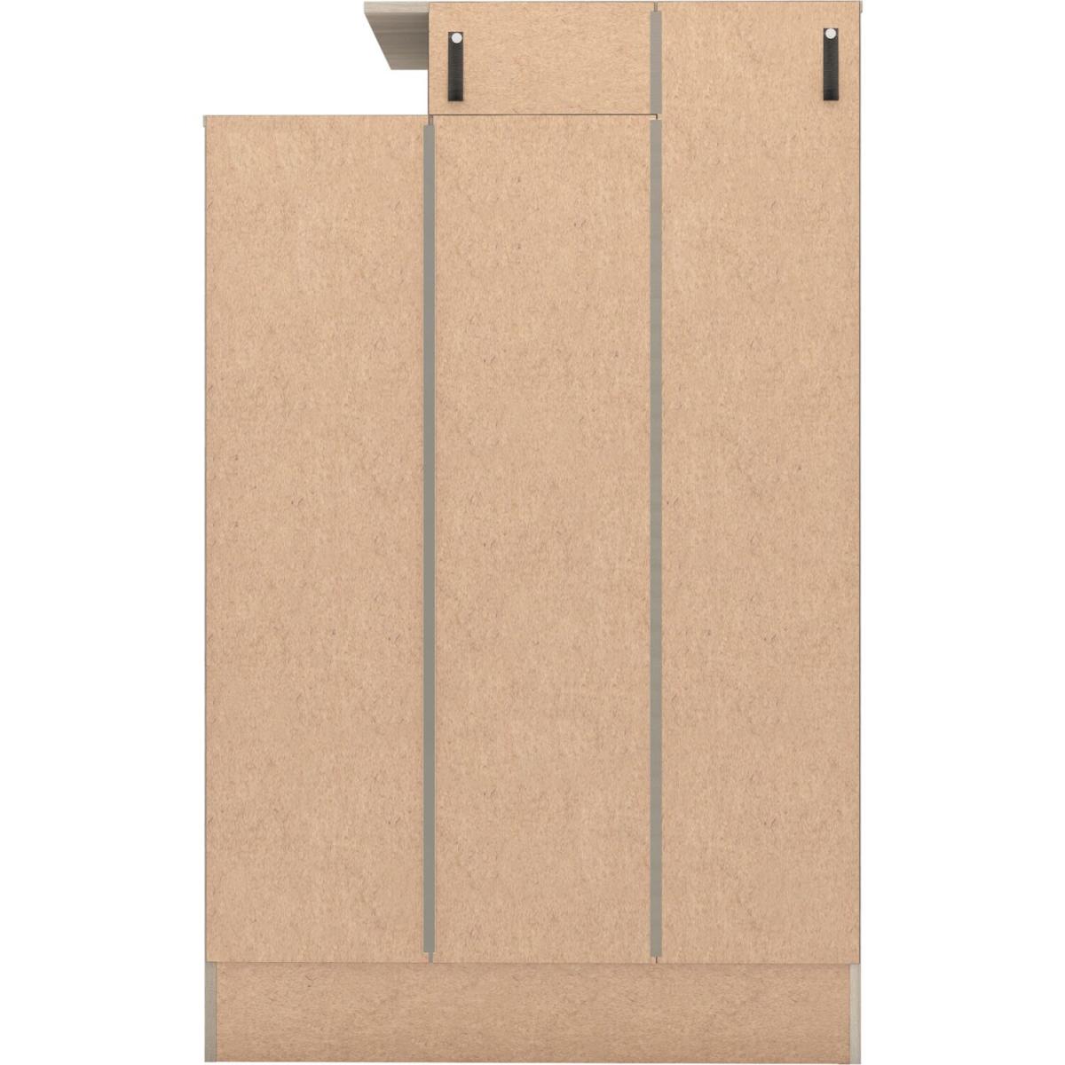 Nevada Petite Open Shelf Wardrobe - Oyster Gloss, Light Oak / Oyster Gloss, Light Oak – image 2
