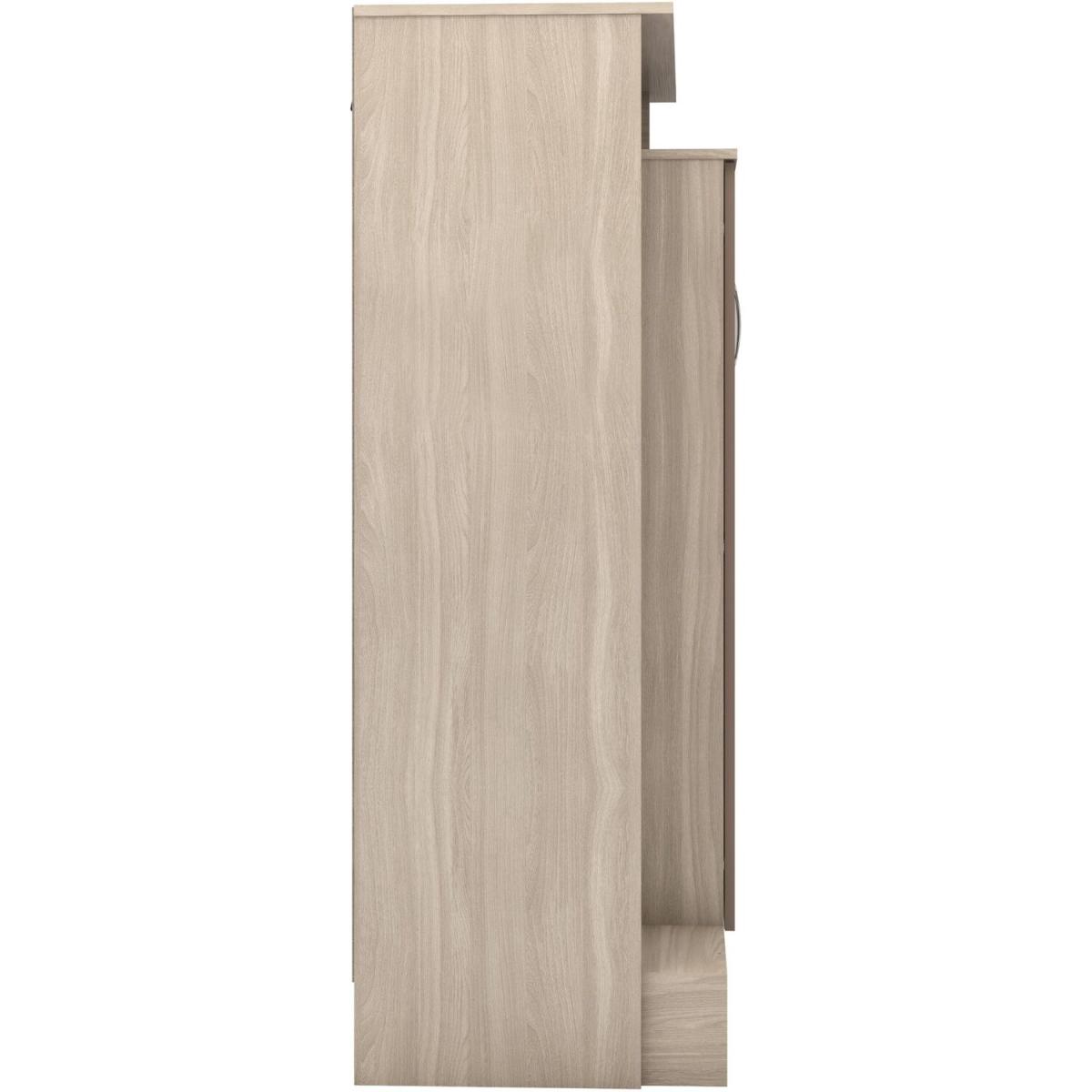 Nevada Petite Open Shelf Wardrobe - Oyster Gloss, Light Oak / Oyster Gloss, Light Oak – image 3