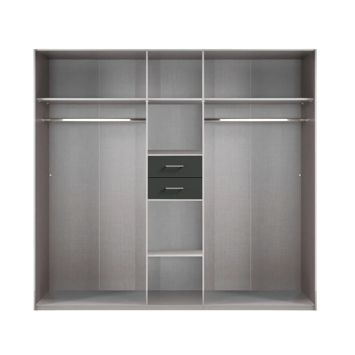 Diver White and Graphite 5 Door 225cm Wardrobe with Mirror - White – image 2