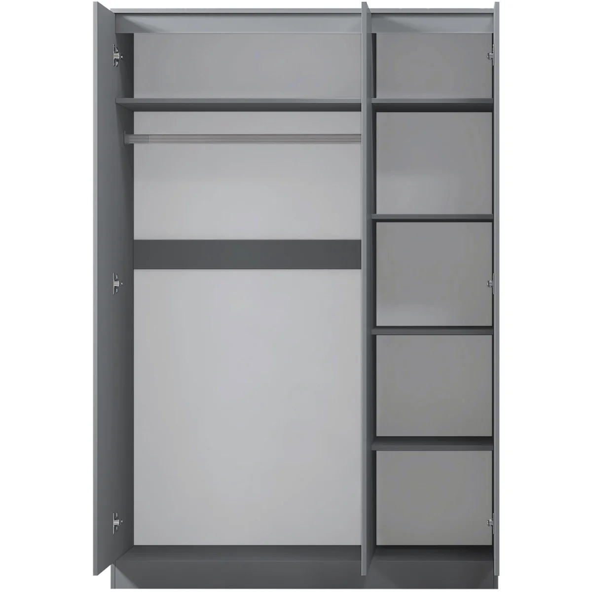 FWStyle Matt 3 Door Wardrobe Scandinavian Style push to Open No Handle - Grey – image 5