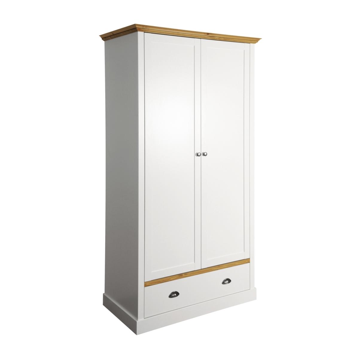 Sandringham Two Door One Drawer Wardrobe - White – image 2