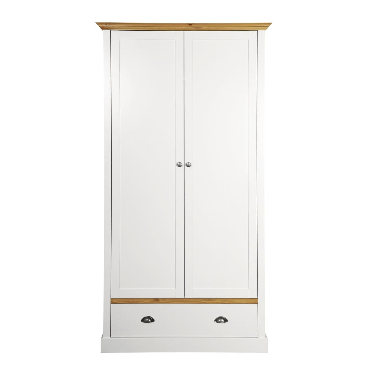 Sandringham Two Door One Drawer Wardrobe - White – image 3