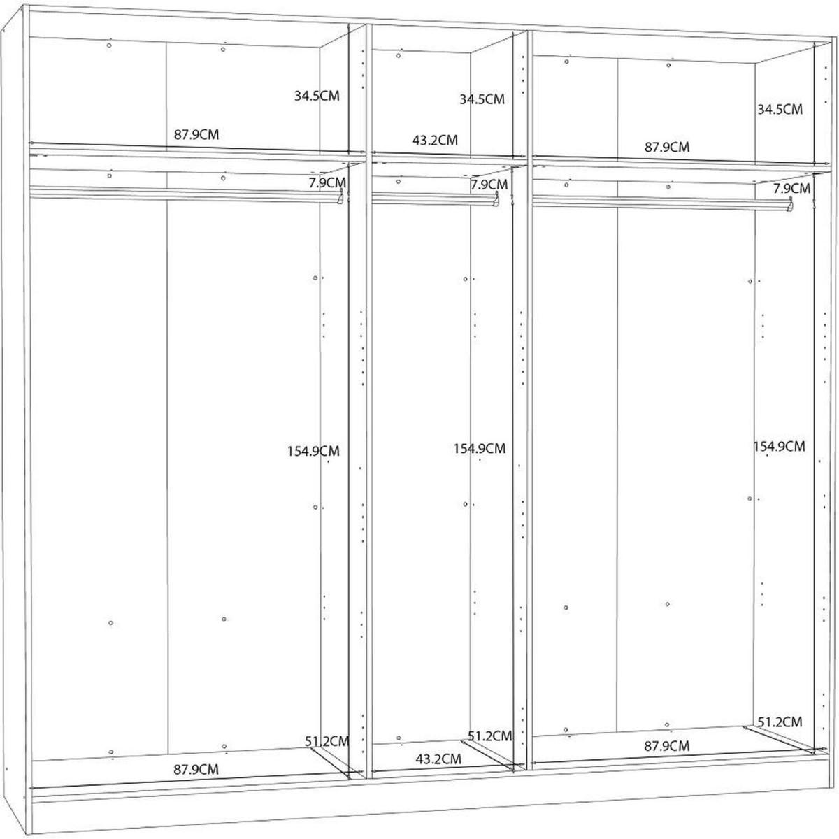 Large 5 Door Matt White Wardrobe With Sonoma Oak Detailing - White – image 6