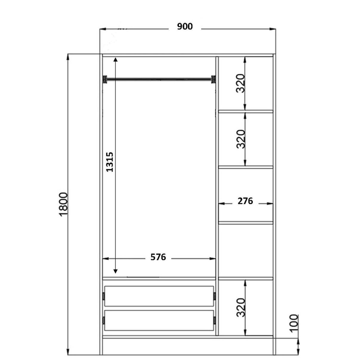 BERGEN 3 Door 2 Drawers White Wardrobe - White – image 6