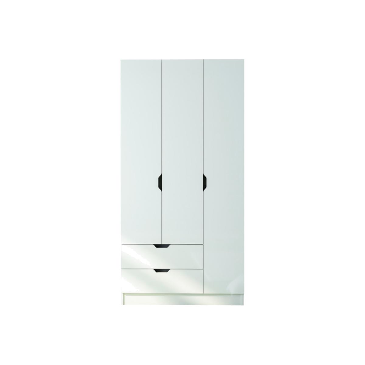 BERGEN 3 Door 2 Drawers White Wardrobe - White – image 1